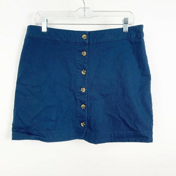 Copper Key Dresses & Skirts - Copper Key Button Front A-Line Mini Skirt Navy